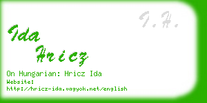 ida hricz business card